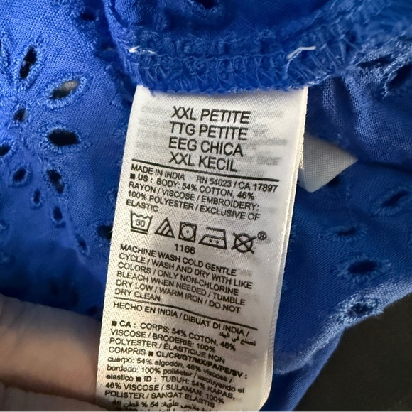 Old Navy Women's Blue Eyelet Dress Size XXL Petite Xxlp Sleeveless Summer - Picture 4 of 8